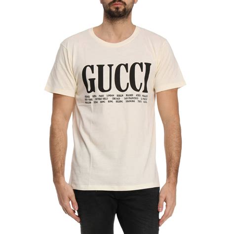 gucci silk linen white tee|Gucci t shirts for men.